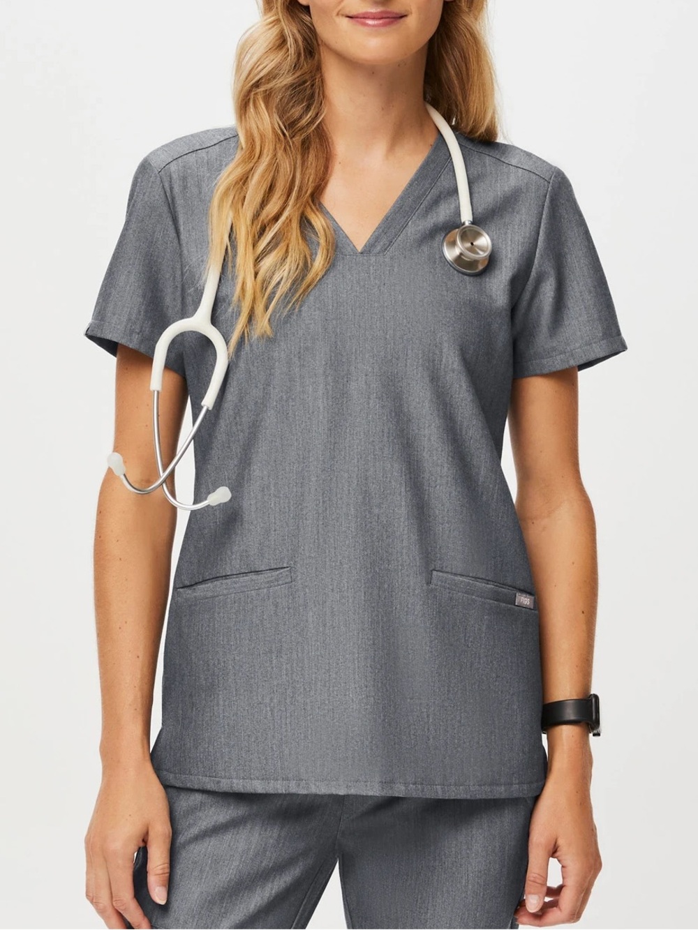 Figs Casma Three-Pocket Scrub Top Graphite Grey Size XL